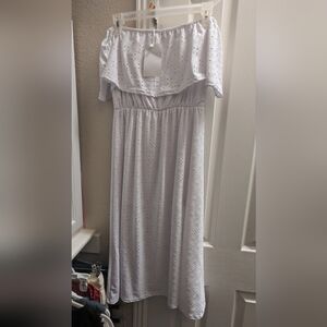 White off the shoulder midi dress UK size 10